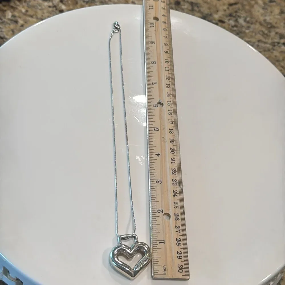 Brighton Silver Heart Pendant Necklace Bag‎ Charm - Picture 3 of 3